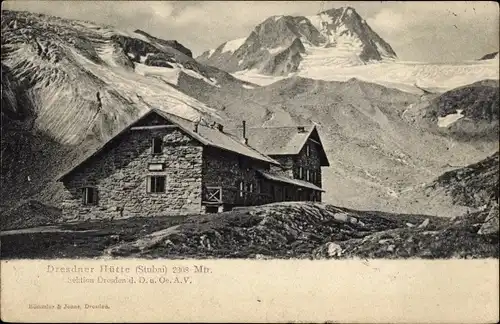 Ak Neustift im Stubaital in Tirol, Dresdner Hütte