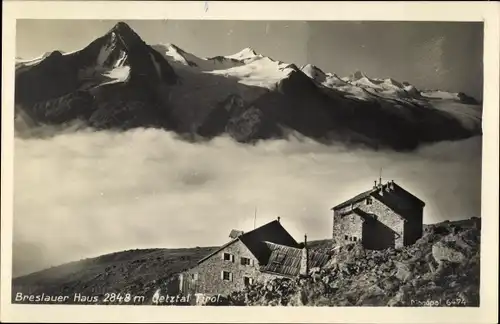 Ak Vent Sölden in Tirol, Breslauer Haus, Breslauer Hütte
