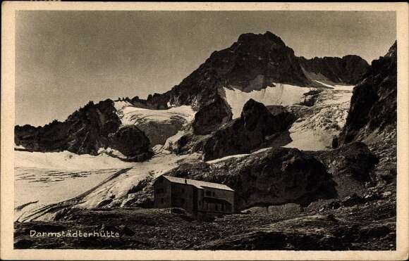 alte Ansichtskarte Damrstädterhütte Arlberg 