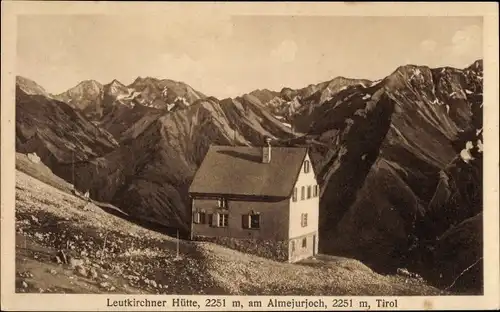 Ak St. Anton am Arlberg Tirol Österreich, Leutkircher Hütte am Almerjurjoch