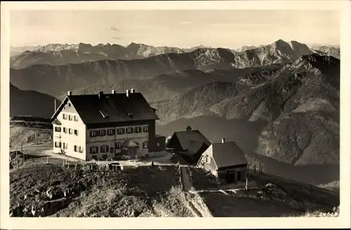 Ak Schliersee im Kreis Miesbach Oberbayern, Blick auf das Rotwandhaus gegen Rofan und Guffert