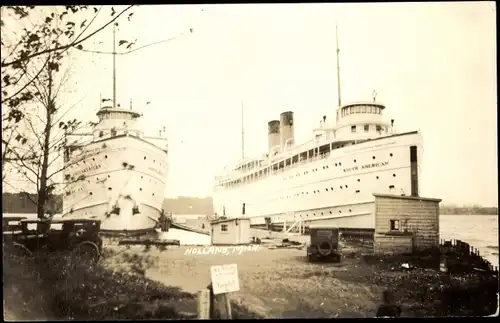 Foto Ak Niederlande, Zwei Passagierschiffe im Hafen, South American Line