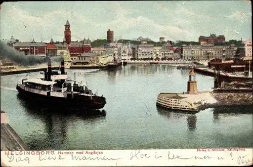 Ak Hälsingborg Helsingborg Schweden, Hamnen med Anglarjan