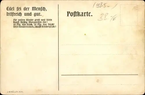 Künstler Ak Bohn, Oskar, Suhl in Thüringen, Margaretentag 1911, Mädchen mit Blumenkorb