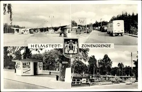 Ak Helmstedt Niedersachsen, Zonengrenze, Grenzübergang BRD DDR, Lastwagen, Raststätte, Reisedienst