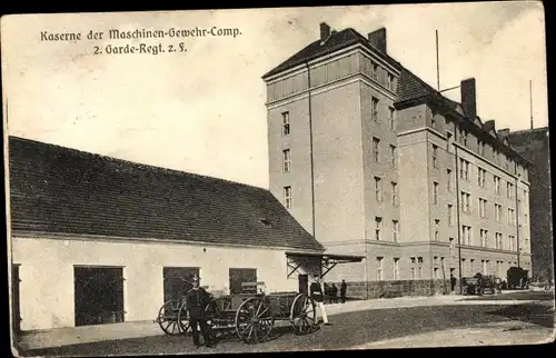 Foto Ak Berlin, Kaserne, Maschinen Gewehr Komp. Garde Regt. Nr. 2