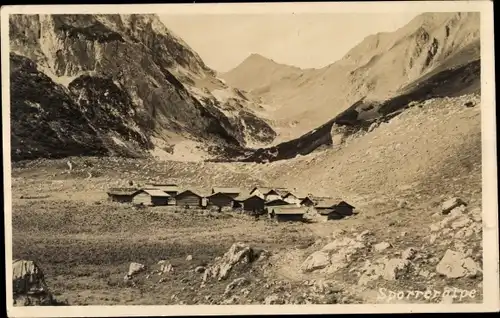 Ak Vorarlberg Österreich, Sporreralpe, Berge, Häuser