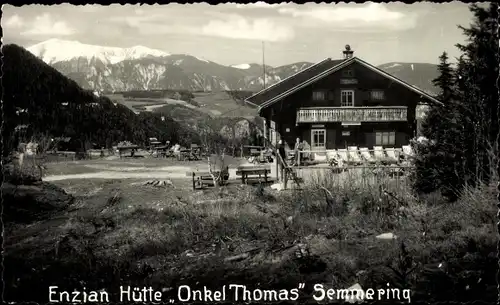 Ak Semmering in Niederösterreich, Enzian Hütte Onkel Thomas