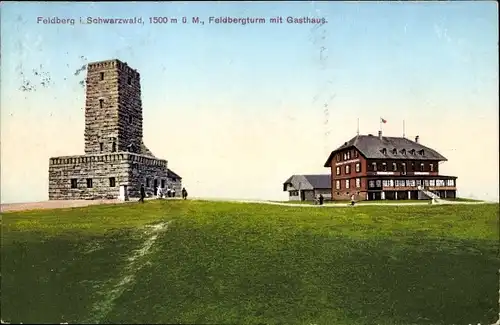 Ak Feldberg im Schwarzwald, Feldbergturm, Gasthaus