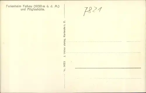 Ak Falkau Feldberg im Schwarzwald, Gesamtansicht, Ferienheim, Altglashütte