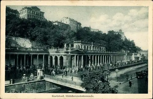 Ak Karlovy Vary Karlsbad Stadt, Mühlbrunnen Kolonnade