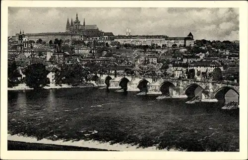 Ak Praha Prag Tschechien, Hradschin, Karlsbrücke