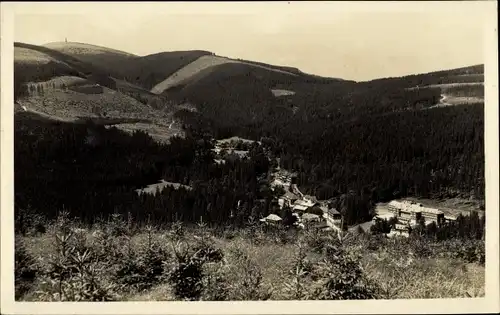 Ak Karlova Studánka Bad Karlsbrunn Mährisch Schlesien, Blick auf den Ort