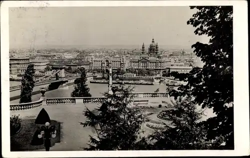 Ak Budapest Ungarn, Blick auf Pest von der Königlichen Burg