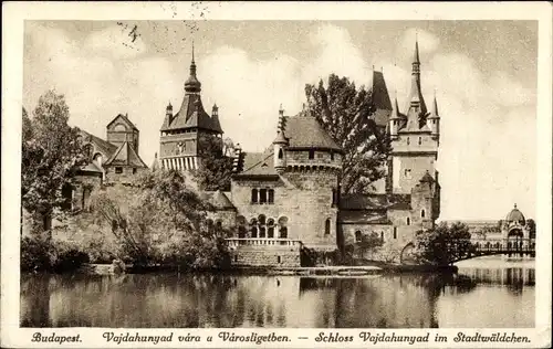 Ak Budapest Ungarn, Schloss Vajdahunyad im Stadtwäldchen