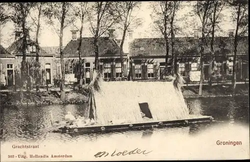 Ak Groningen Niederlande, Grachtstraat