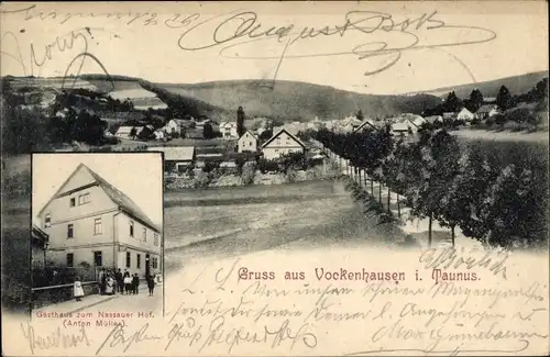 Ak Vockenhausen Eppstein im Taunus, Gasthaus zum Nassauer Hof, Totalansicht