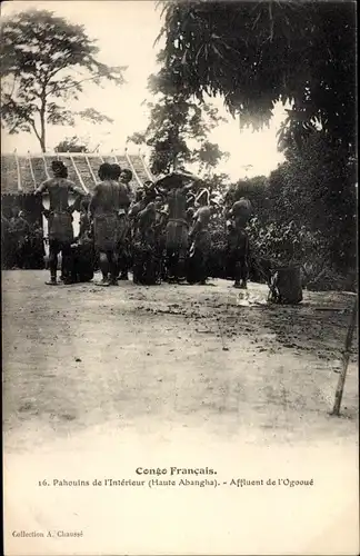 Ak Französisch Kongo, Pahouins de l'Intèrieur, Haute Abangha, affluent de l'Ogooué