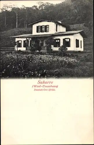 Ak Sakarre Usambara Tansania Deutsch Ostafrika, Wohnhaus