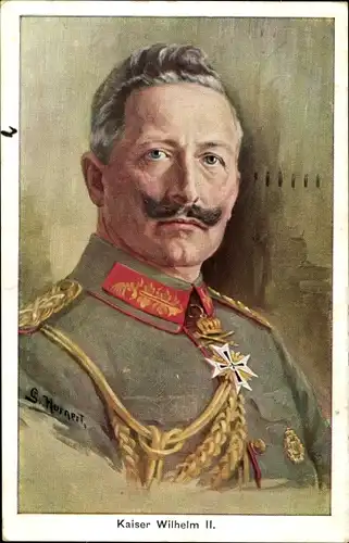 Künstler Ak Hornert, G., Kaiser Wilhelm II., Portrait in Uniform, Orden