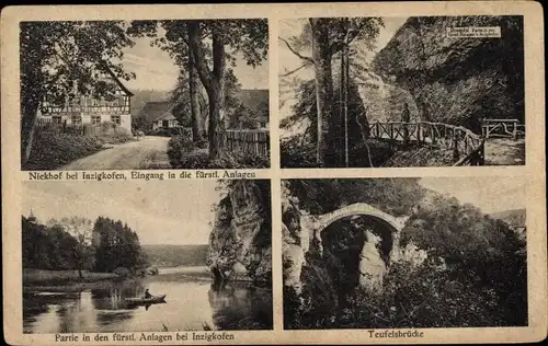 Ak Inzigkofen Baden Württemberg, Nickhof, Teufelsbrücke, Donautal