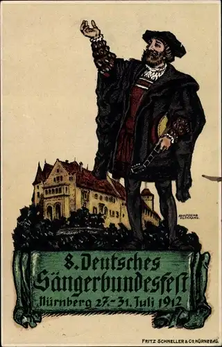 Künstler Ak Hoffmann, Adolf Oscar, Nürnberg, 8. Deutsches Sängerbundesfest 1912