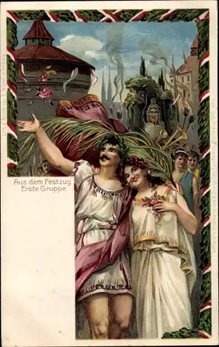 Litho Nürnberg, X. Turnfest 1903, Festzug, Erste Gruppe