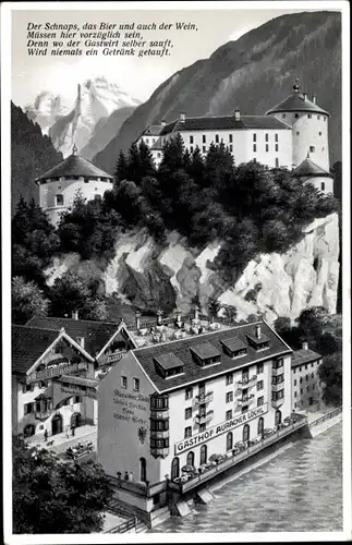 Ak Kufstein in Tirol, Gasthof Auerbacher Löchl, Schloss