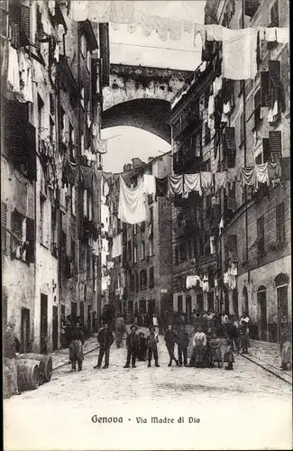 Ak Genova Genua Liguria, Via Madre di Dio