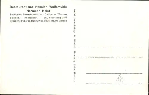 Ak Pinneberg in Holstein, Pension Wulfsmühle