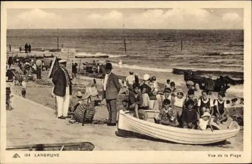 Ak Langrune Calvados, Vue de la Plage