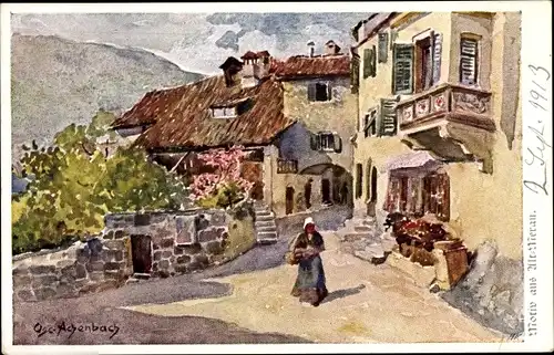 Künstler Ak Achenbach, O., Meran Merano Südtirol, Motiv aus Alt-Meran