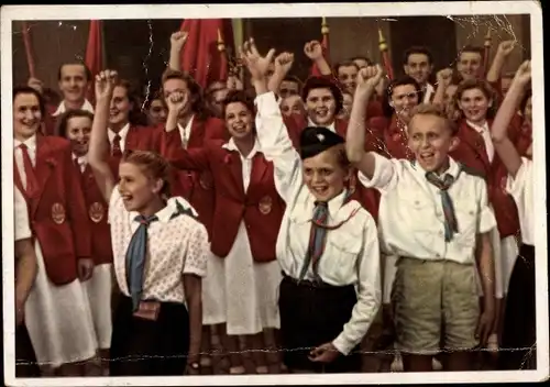 Ak Die Jugend der Welt will den Frieden, DDR, Weltfestspiele der Jugend, Pioniere