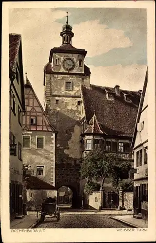 Ak Rothenburg ob der Tauber Mittelfranken, Weißer Turm