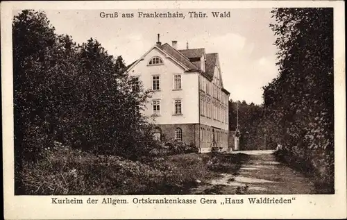 Ak Frankenhain in Thüringen, Kurheim der Allgemeinen Ortskrankenkasse Gera, AOK, Haus Waldfrieden