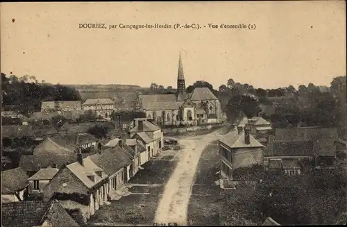 Ak Douriez Pas de Calais, Vue d'ensemble