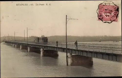 Ak Etaples Pas de Calais, Le Pont