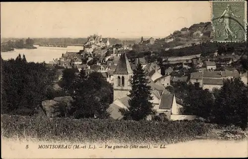 Ak Montsoreau Maine et Loire, Vue generale