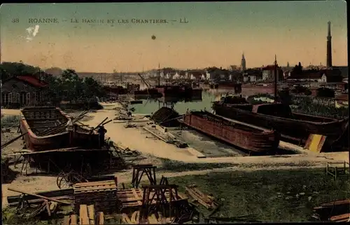 Ak Roanne Loire, Le Bassin, Les Chantiers