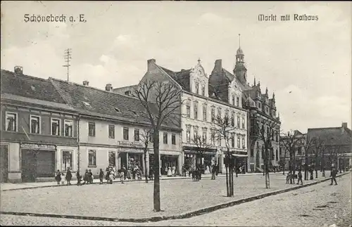 Ak Schönebeck an der Elbe, Markt, Rathaus