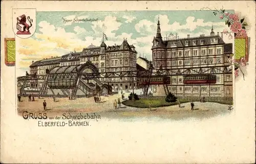 Litho Elberfeld Barmen Wuppertal, Neuer Schwebebahnhof