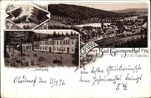 Litho Georgenthal in Thüringen, Candelaber, Schützenhof, Gesamtansicht