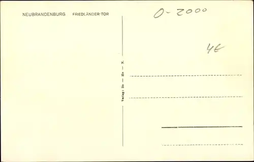 Ak Neubrandenburg, Partie am Friedländer Tor, Gehstock