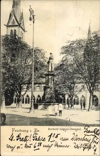 Ak Freiburg im Breisgau, Berthold Schwarz Denkmal