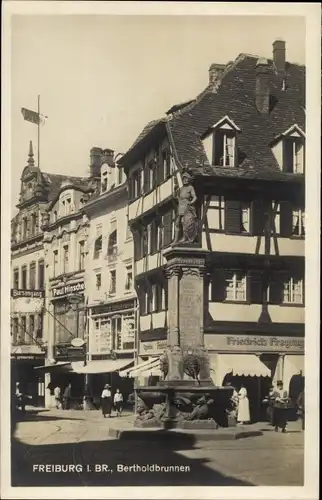 Ak Freiburg im Breisgau, Bertholdbrunnen
