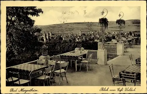 Ak Bad Mergentheim in Tauberfranken, Blick vom Cafe Waldeck, Terrasse