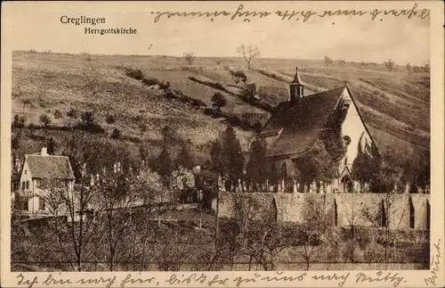 Ak Creglingen an der Tauber, Herrgottskirche, Friedhof