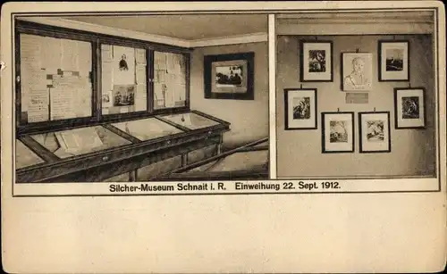 Ak Schnait Weinstadt in Württemberg, Silcher Museum, Einweihung 1912, Innenansicht