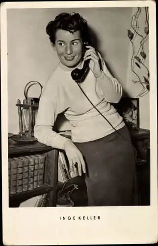 Ak Schauspielerin Inge Keller, Telefon