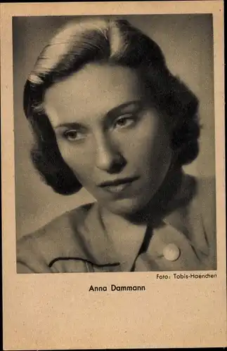 Ak Schauspielerin Anna Dammann, Portrait